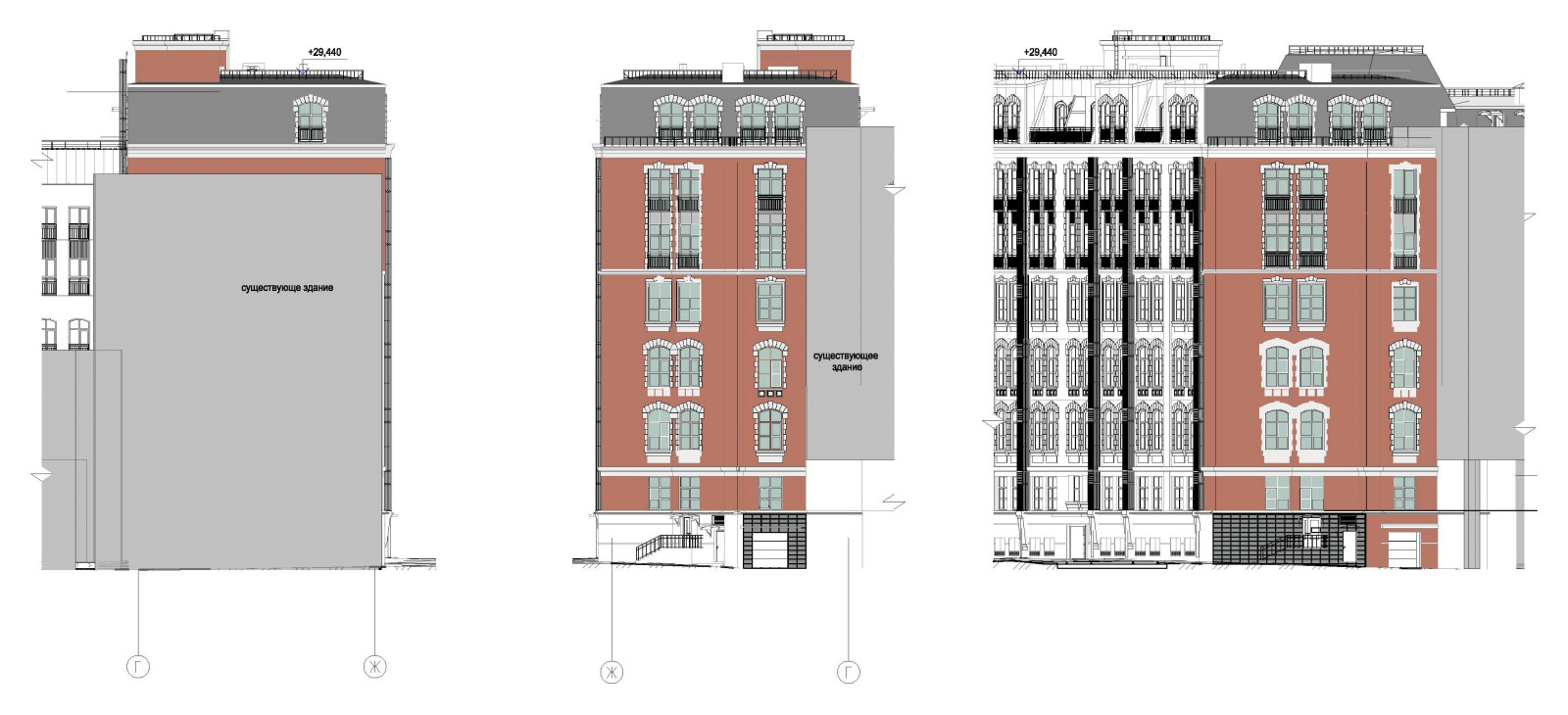 Боковые фасады