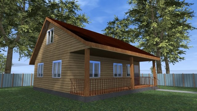 Каркасный дачный дом [007.14]