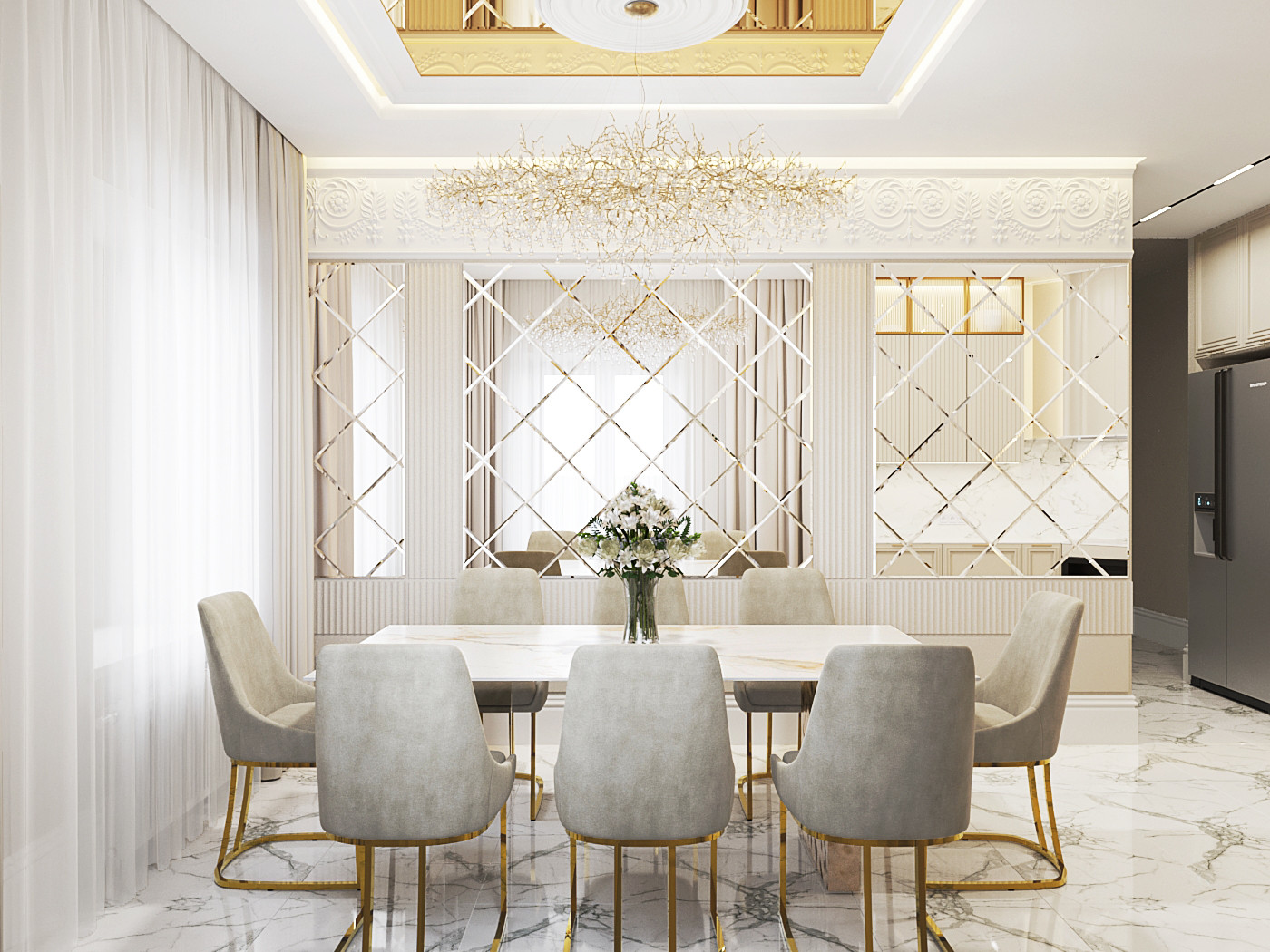 Кухня и столовая в люкс стиле