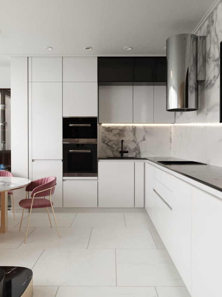 Обложка проекта: Белоснежная современная кухня