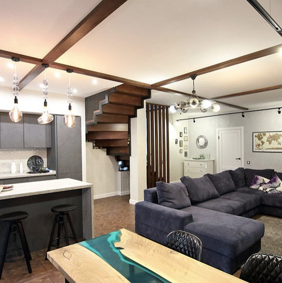 Реализованный интерьер таунхауса в Афонино