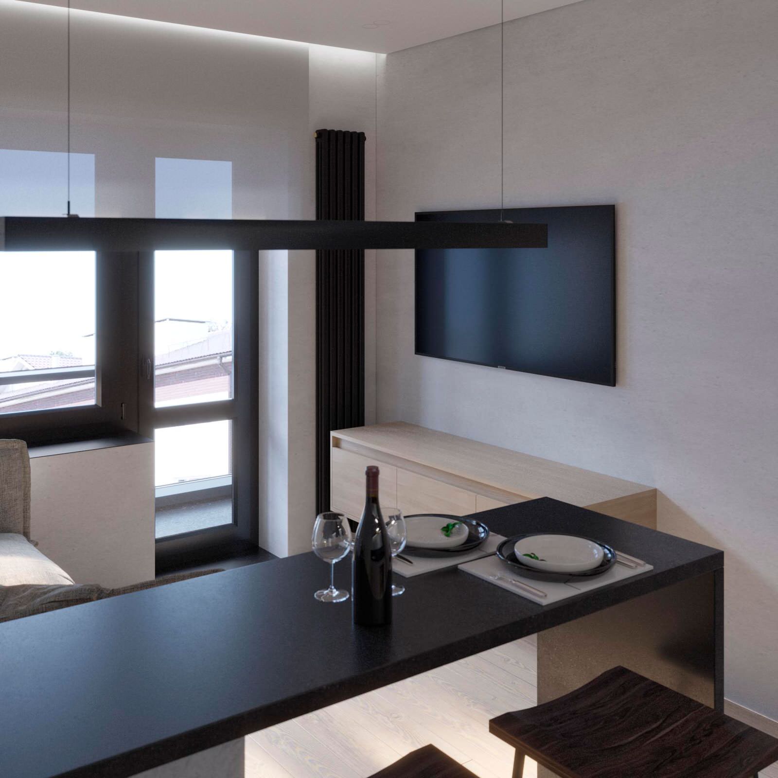 Дизайн студии для молодого человека ЖК БРУСИЛОВО Тверь