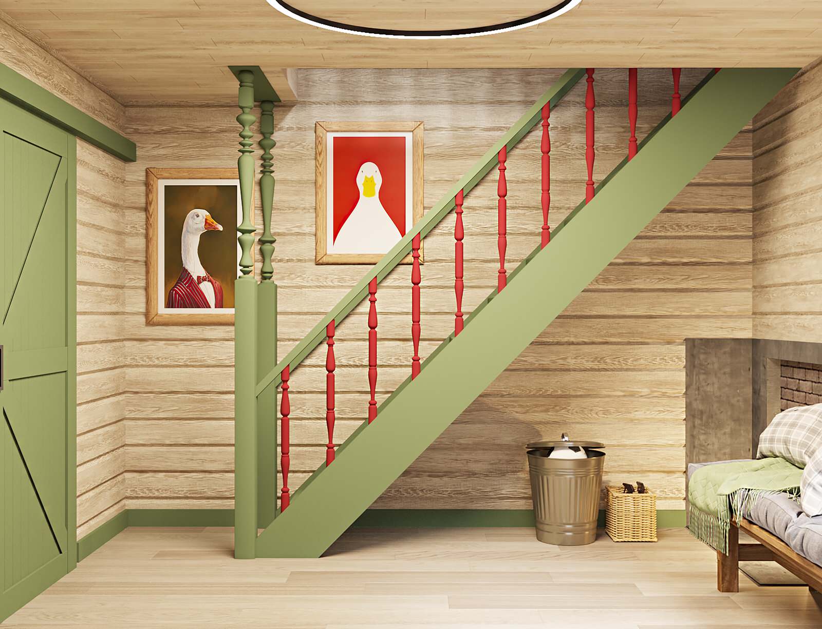 Брусовый дом выходного дня в Кантри стиле