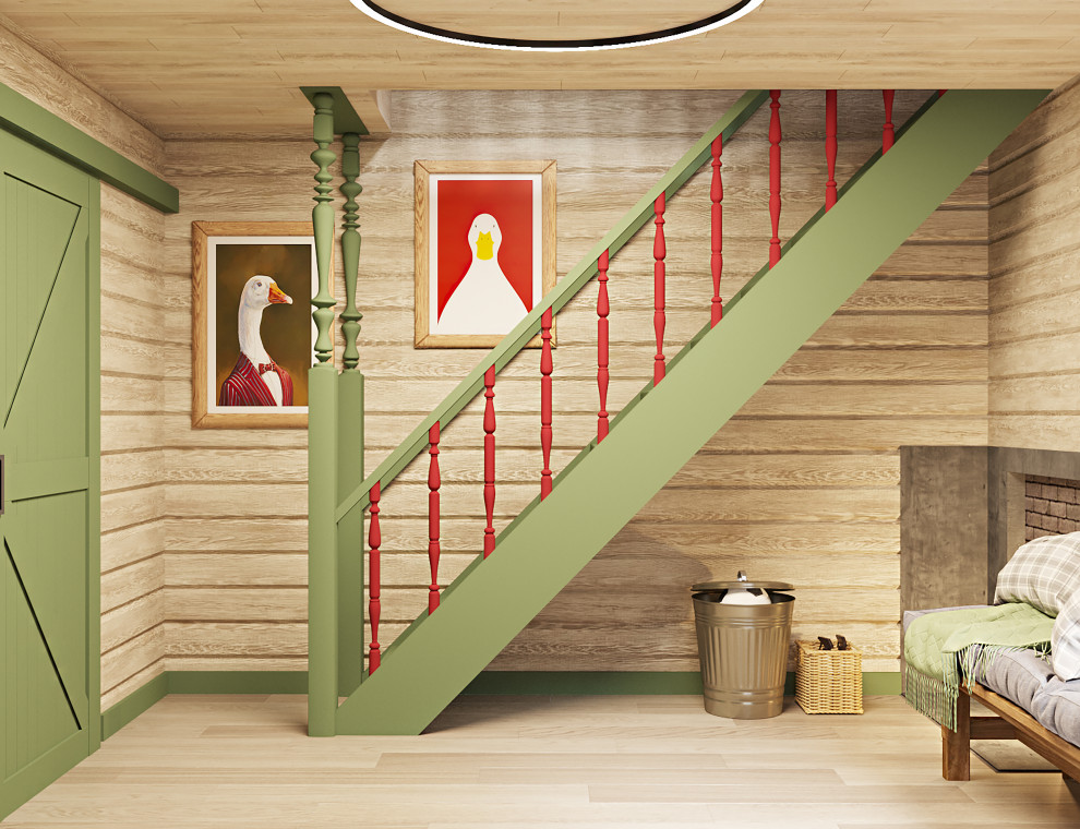 Брусовый дом выходного дня в Кантри стиле