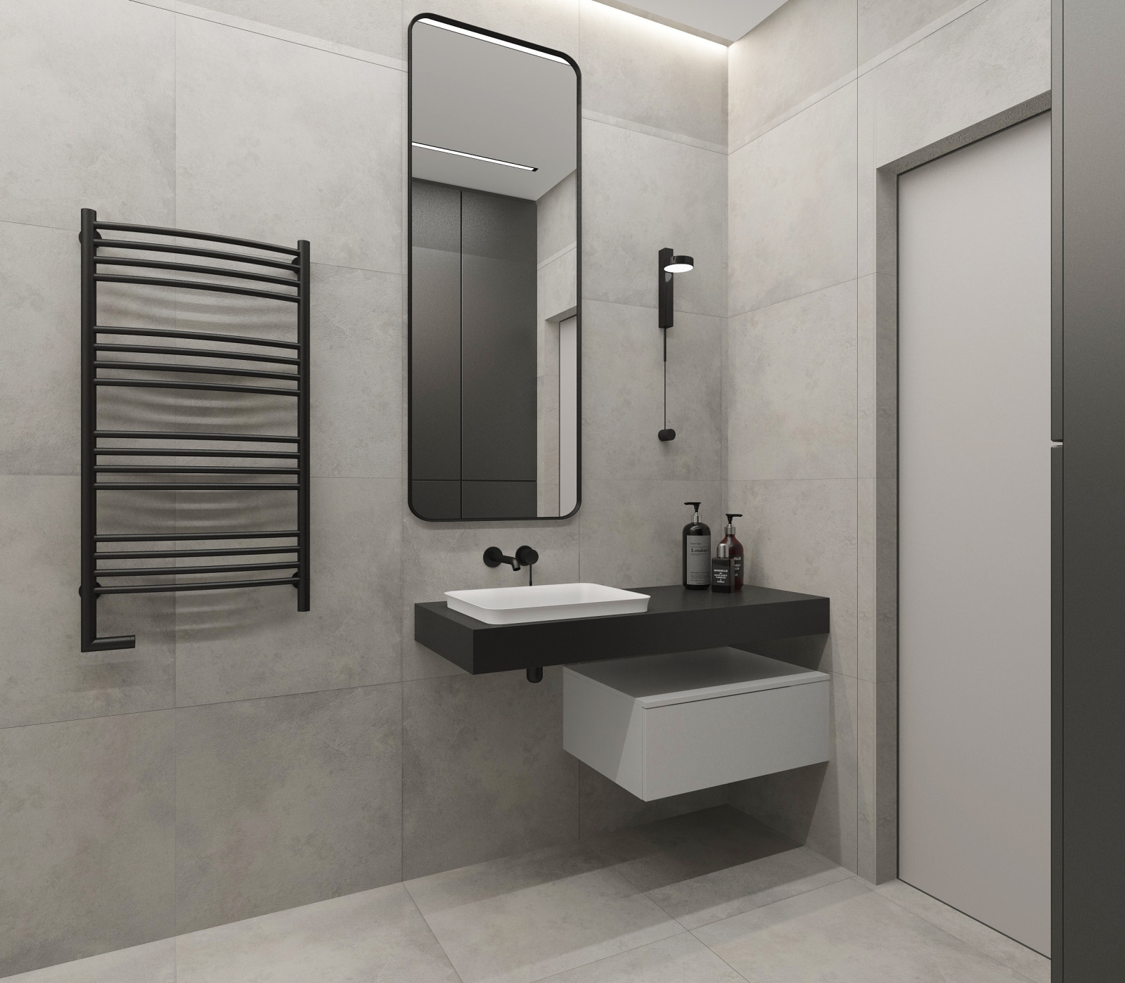 Дизайн-проект  санузла в загородном доме