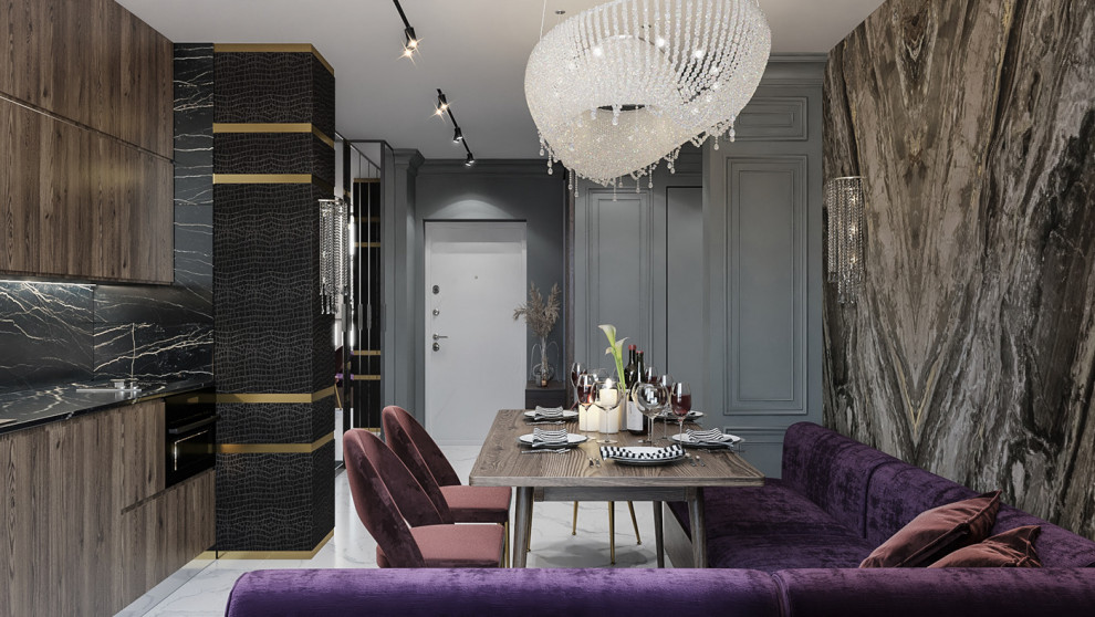 Гостиная - студия ЖК Испанские кварталы Москва