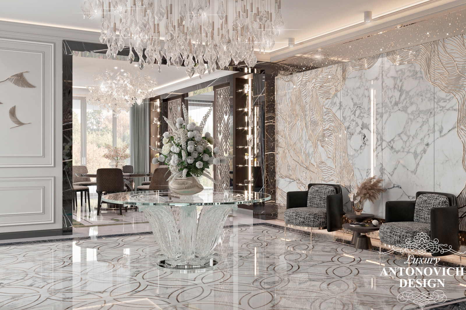Обложка проекта: Элитный дизайн холла в проекте дома