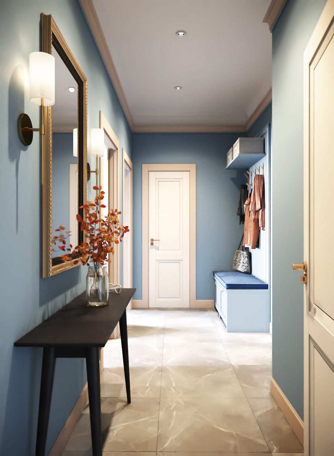 Квартира в голубых оттенках