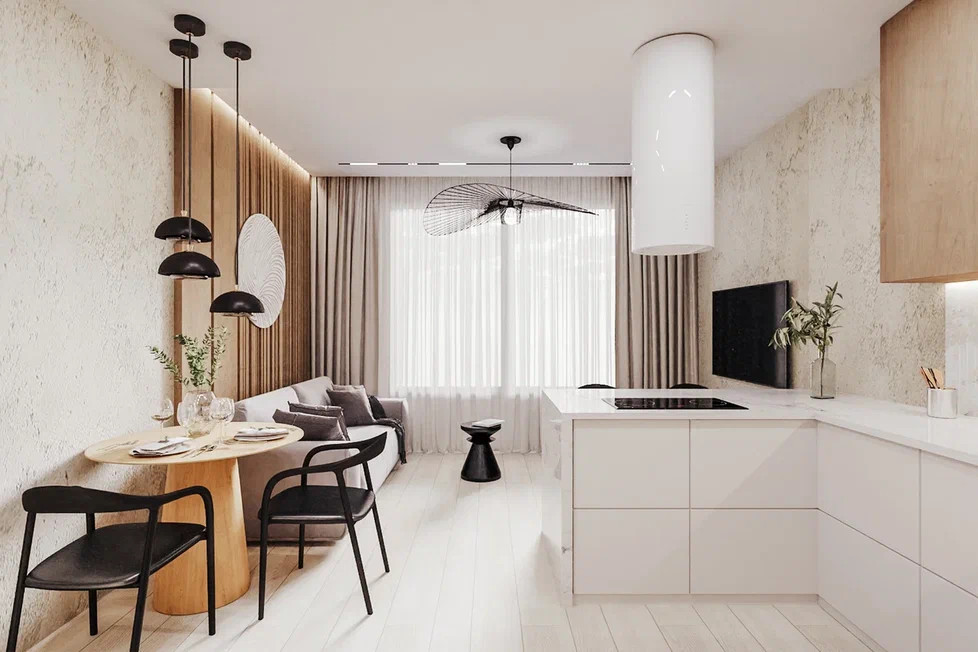 Комфортная квартира бизнес класса в стиле эко-сканди