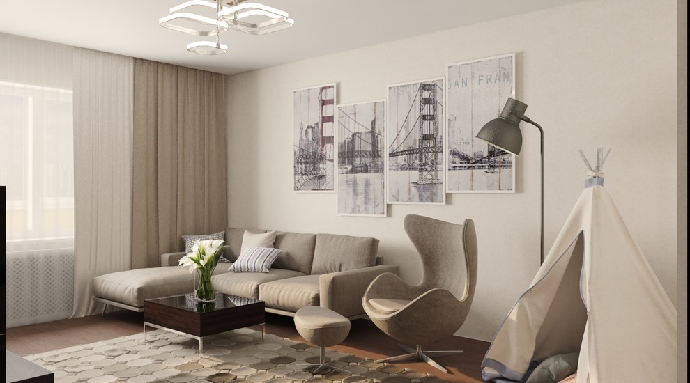 Обложка проекта: 3-х комнатная квартира для молодой семьи с детьми