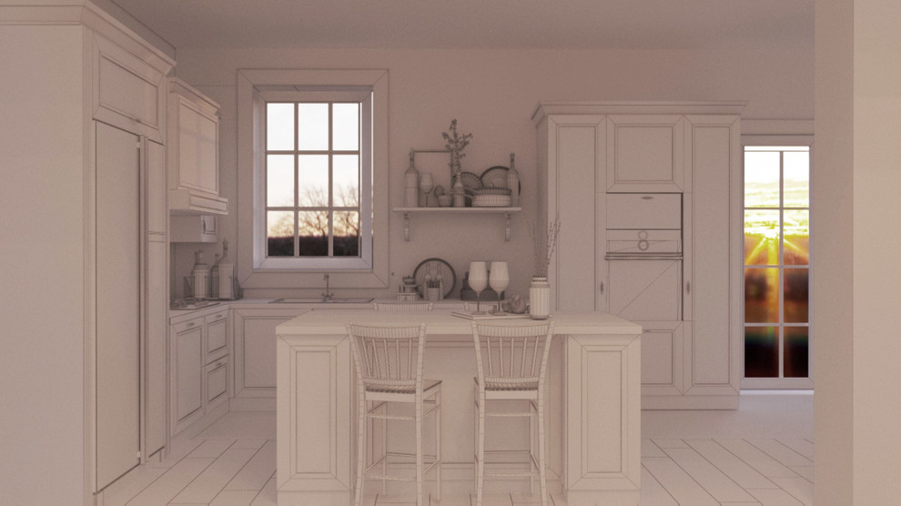 Дача в Кстовском районе.Эскиз кухни.