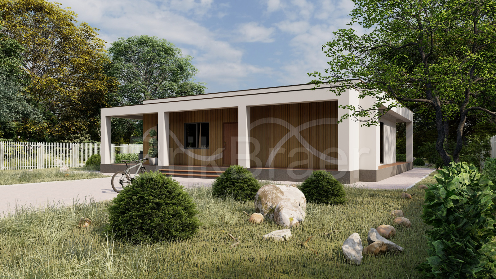 Проект дома №166 с плоской кровлей площадью 220 м2