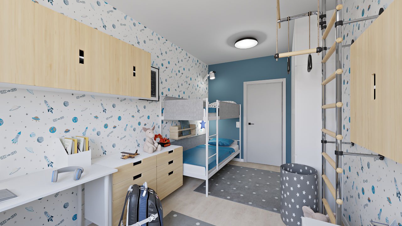 Двушка для семьи с двумя детьми, в которой жизнь кипит