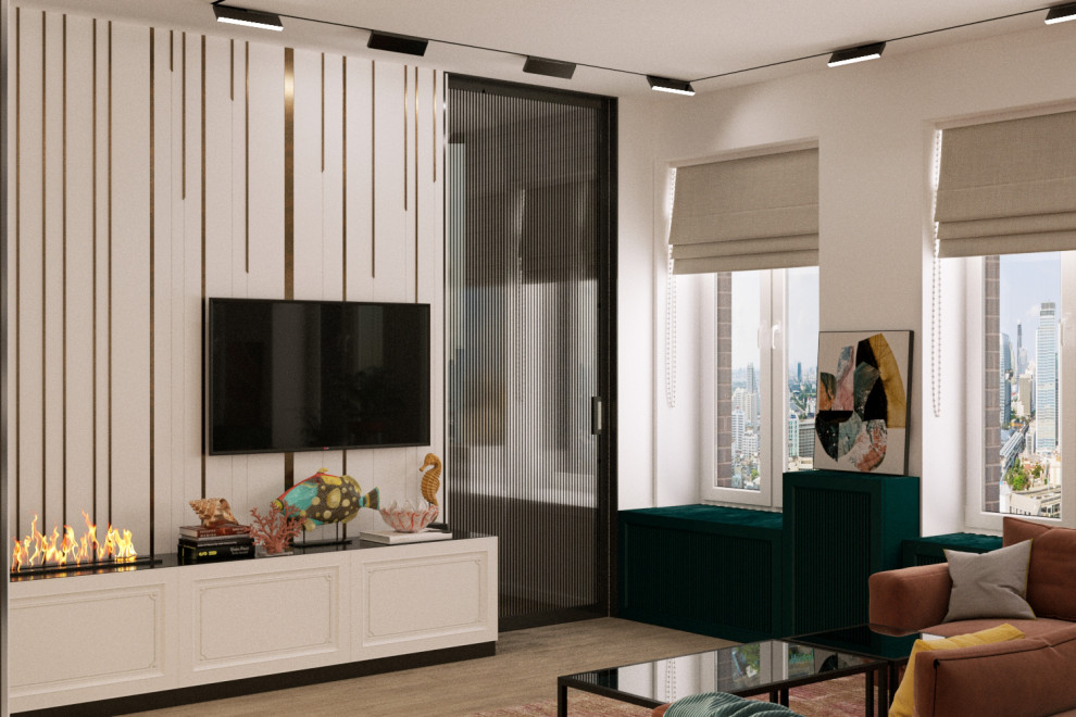 Кухня-гостиная ЖК Родной город проект "Солнечное конфетти"