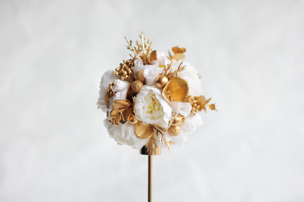 Набор высоких подсвечников с декором, цвет бело-золотой