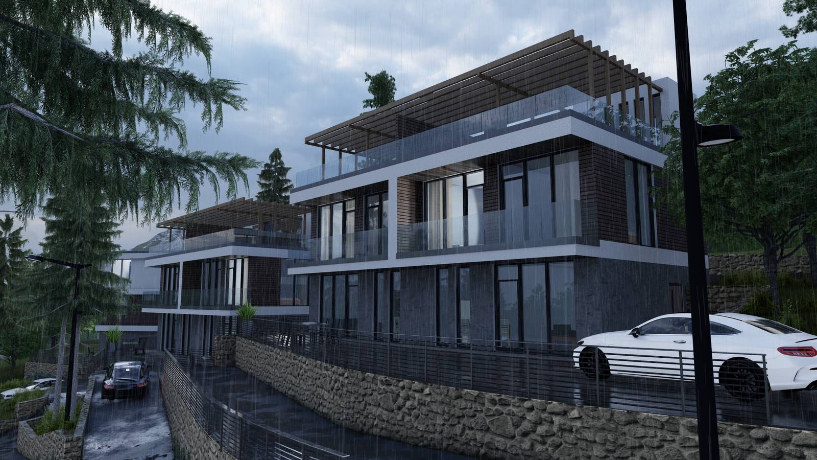 Комплексная застройка дуплексами и жилыми домами