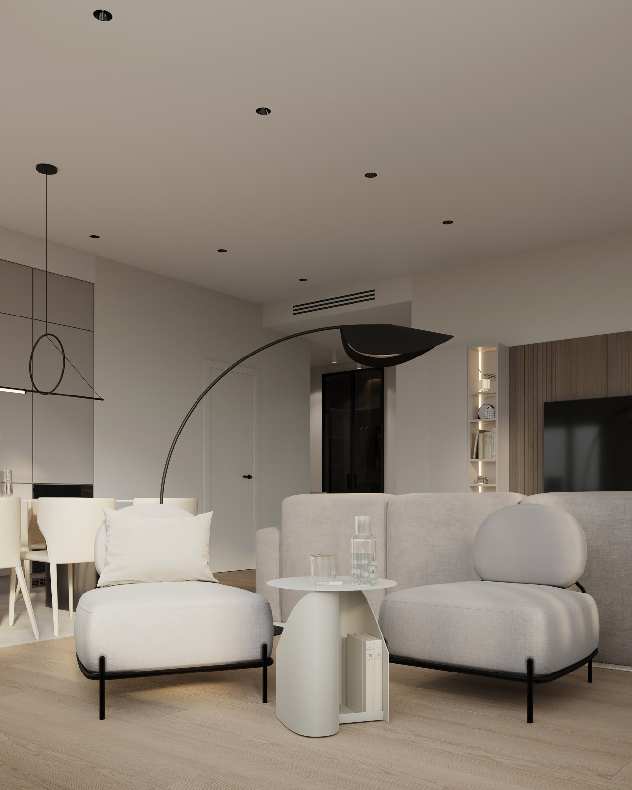 Современный интерьер для активной пары в квартире 85 м² в Москве
