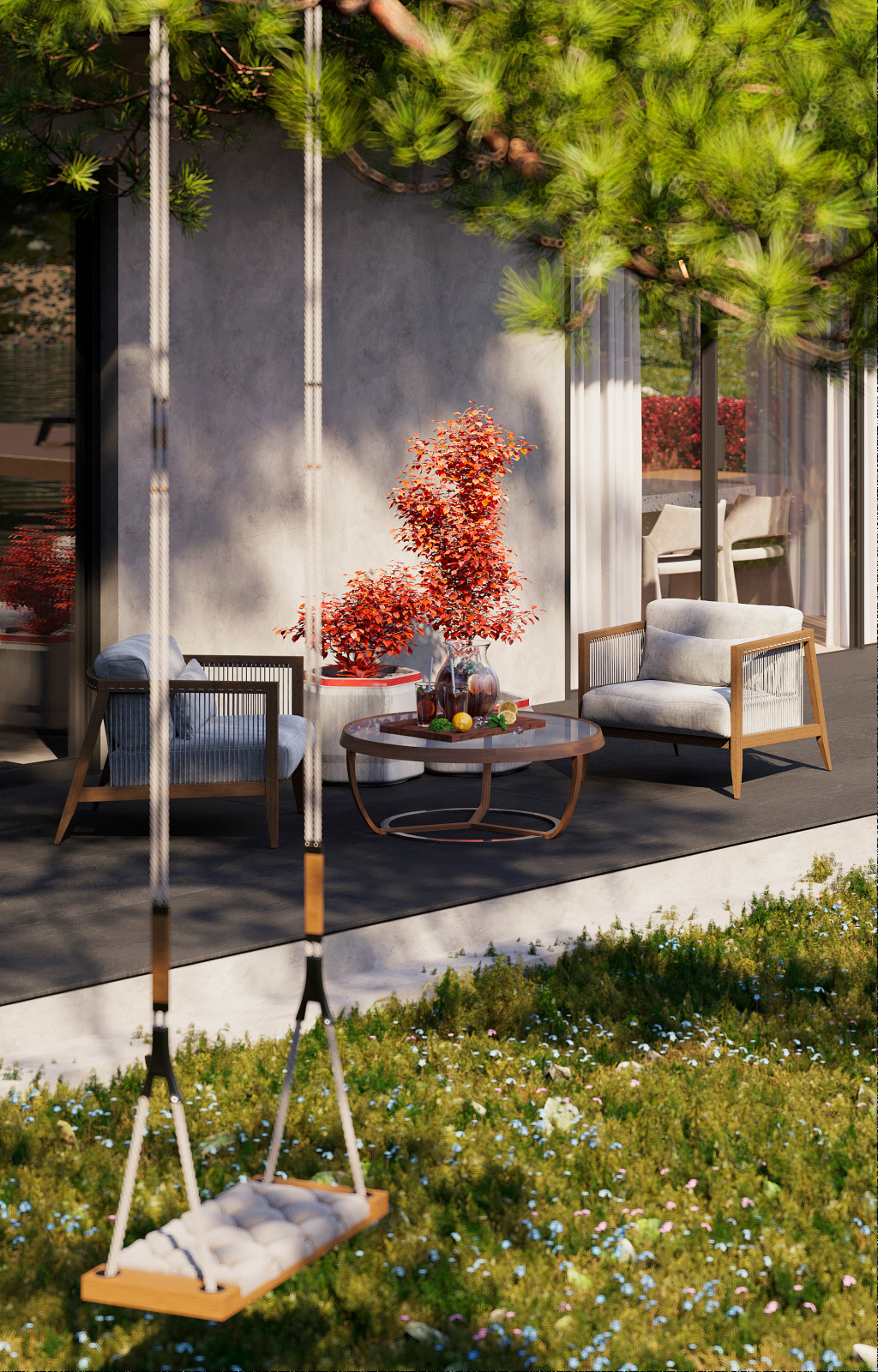 Обложка проекта: Визуализация домика на берегу озера