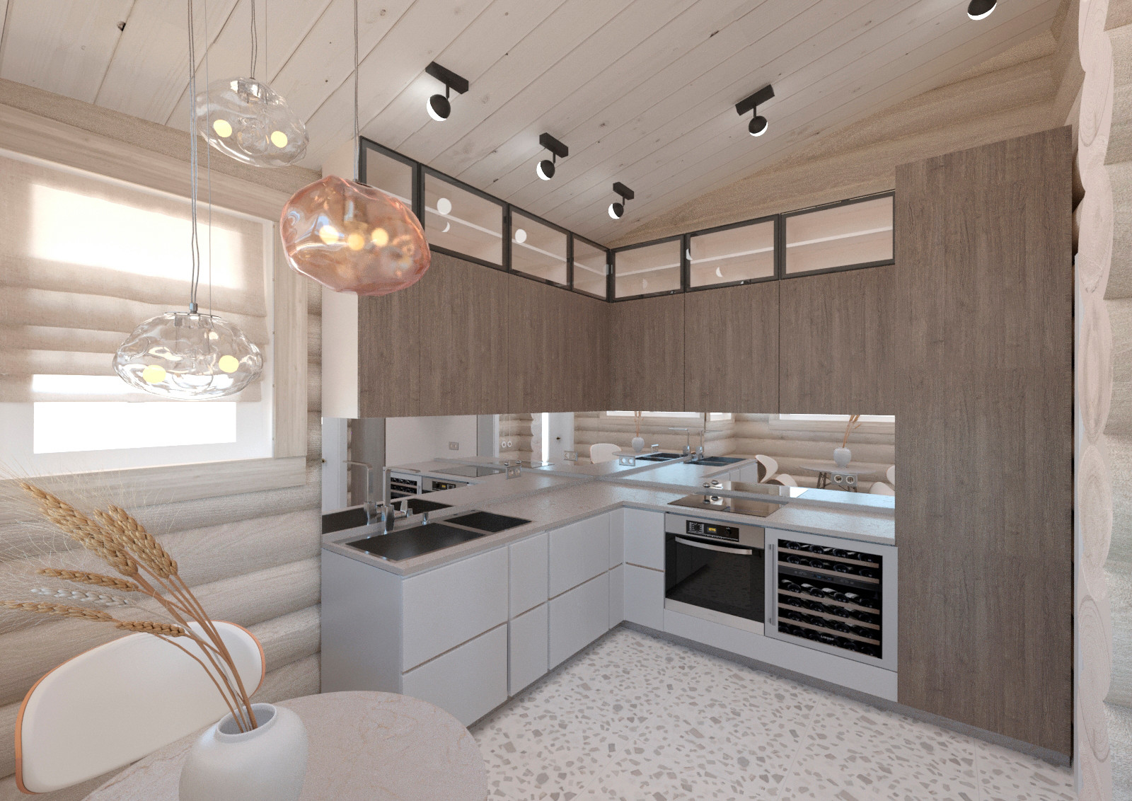 Дизайн загородного дома из бревна