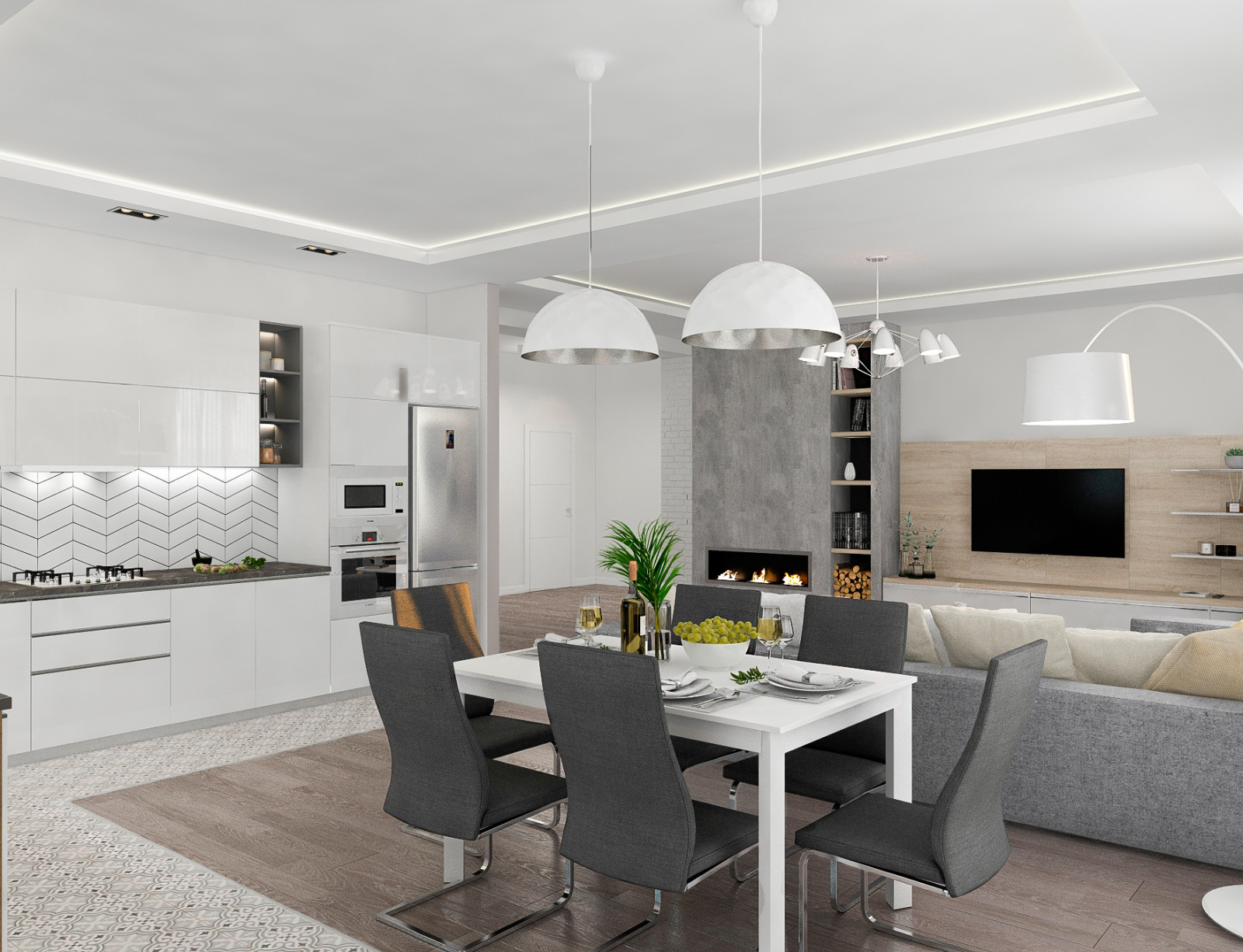 Проект гостиной частного дома. Подсосенки.