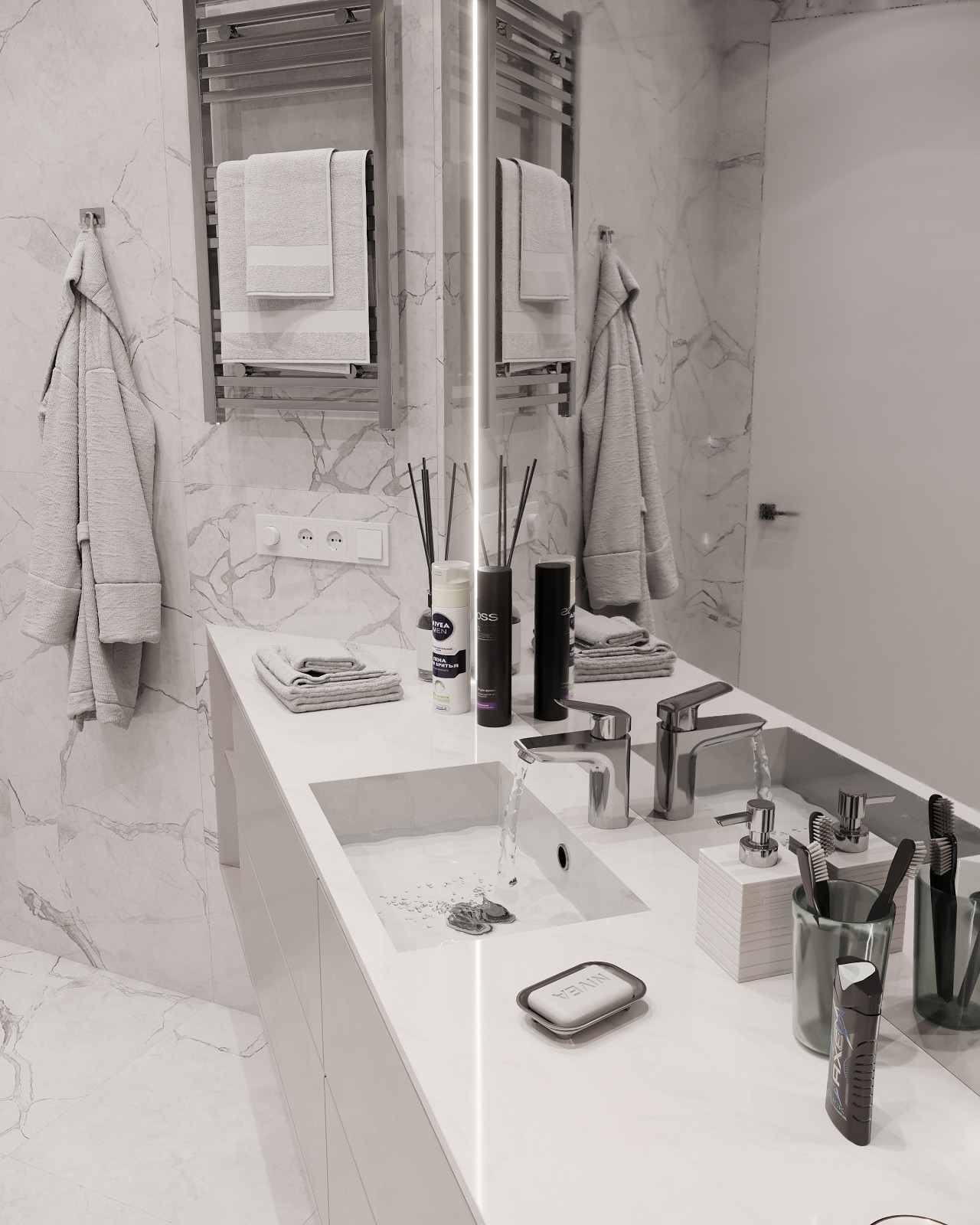 Дизайн и 3д-визуализация санузла в квартире в г. Долгопрудный