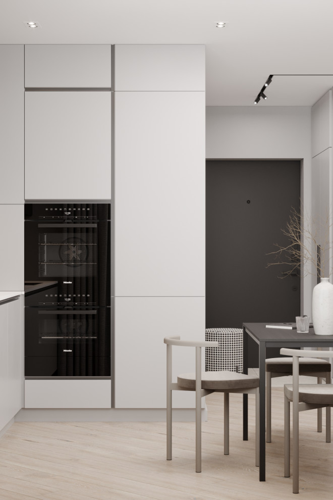 Дизайн кухни-гостиной в ЖК Ньютон