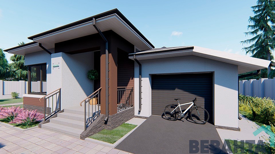 Обложка проекта: Одноэтажный дом по проекту "Мокко"