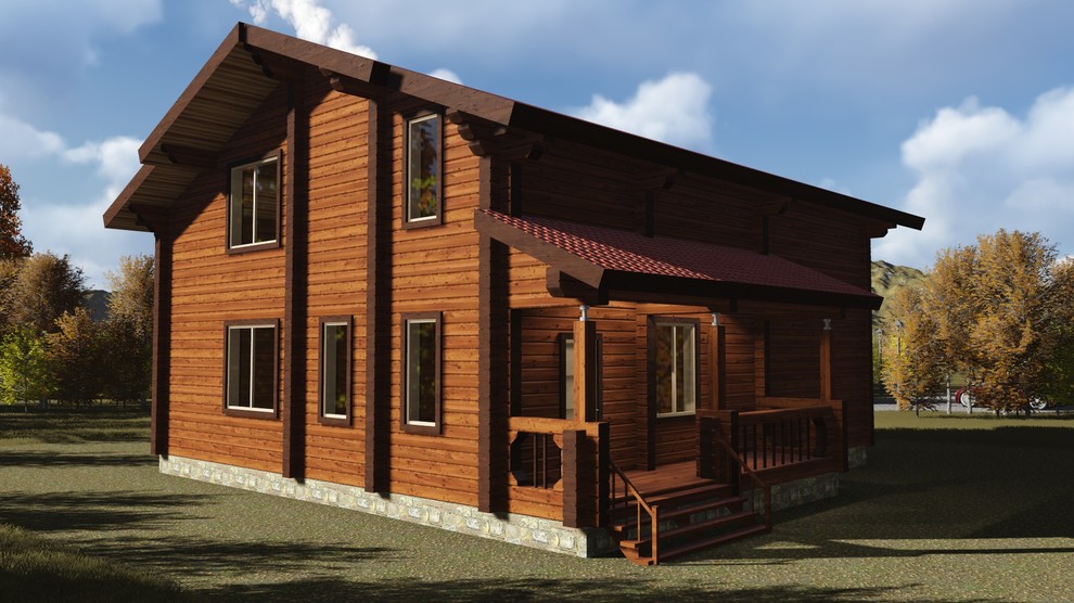 Двухэтажный дом 205м2 из бруса 220х180 — проект 306