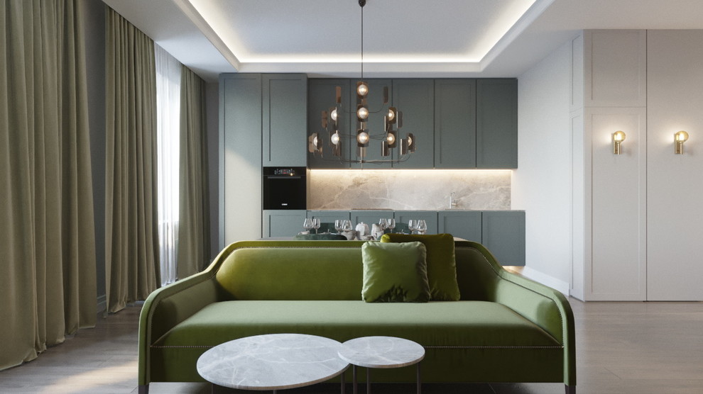 Дизайн интерьера апартаментов в Изумрудных оттенках