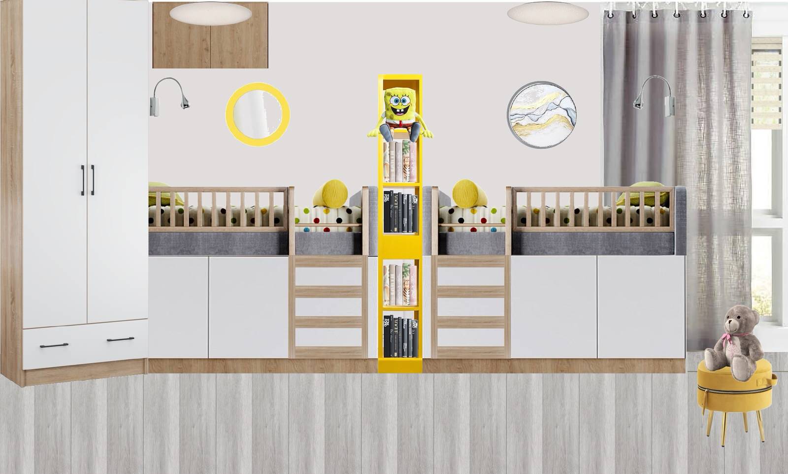 Коллаж художественно-стилевого решения детской комнаты