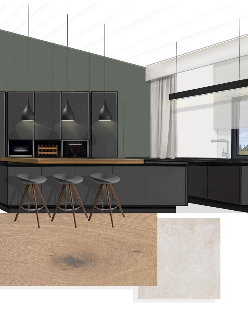 Кухня-гостиная в загородном доме