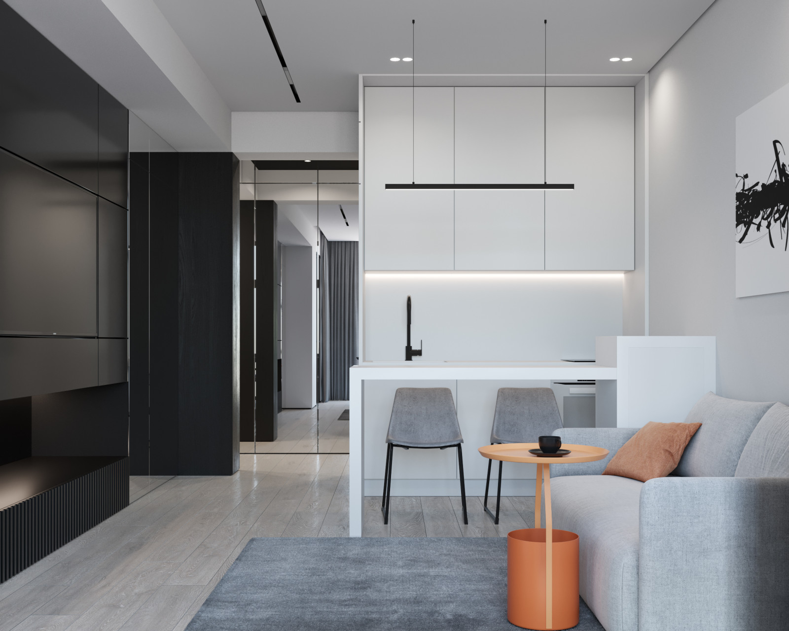 Квартира 77 м2 в современном стиле для творческих личностей