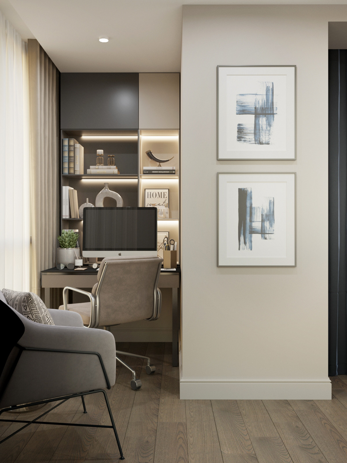 Контрастный дизайн в проекте квартиры в ЖК Культура