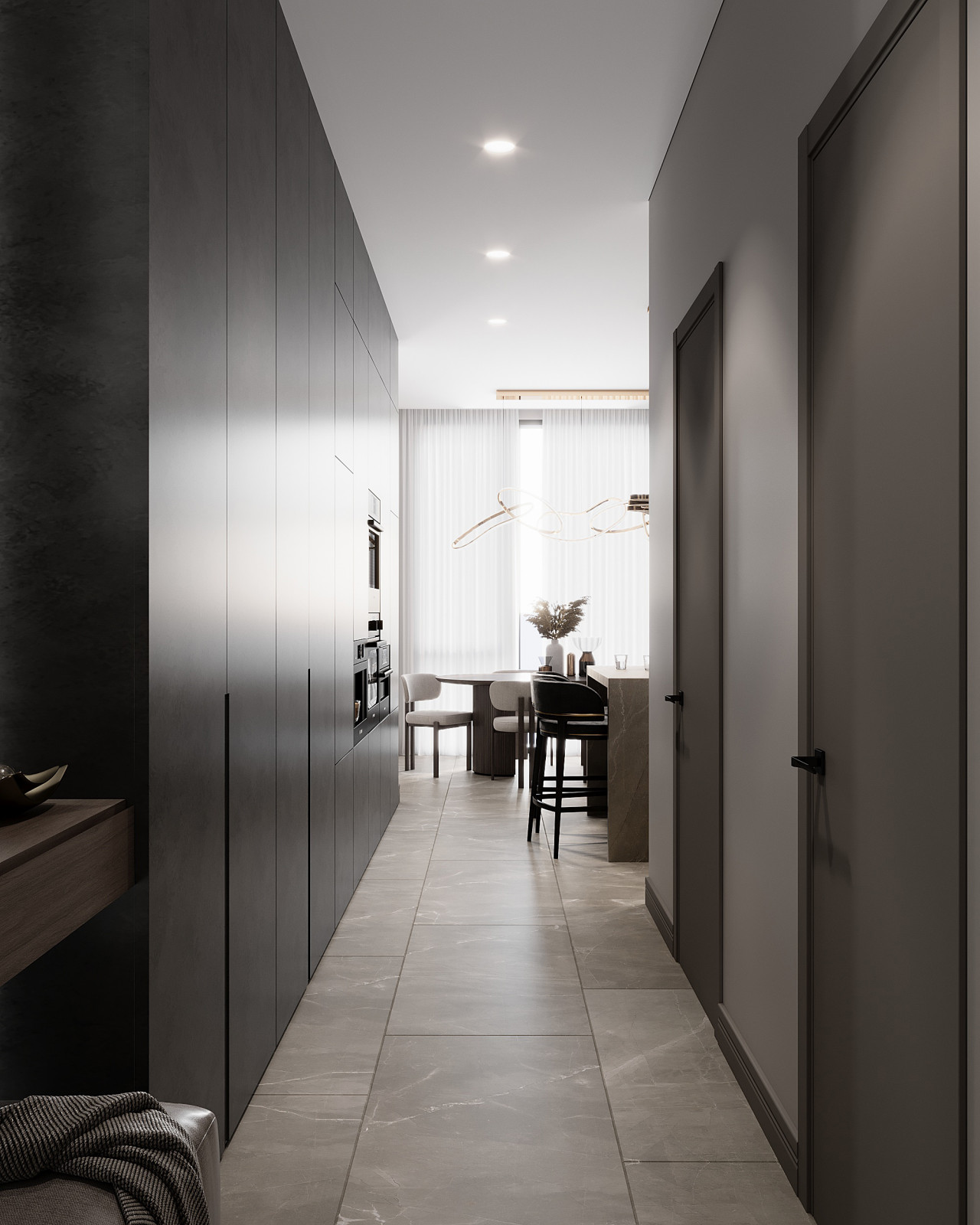 Will Towers Квартира 111м2 Гостинная, Прихожая