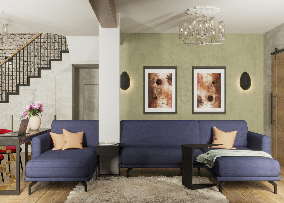 Прихожая и Гостиная в загородном доме