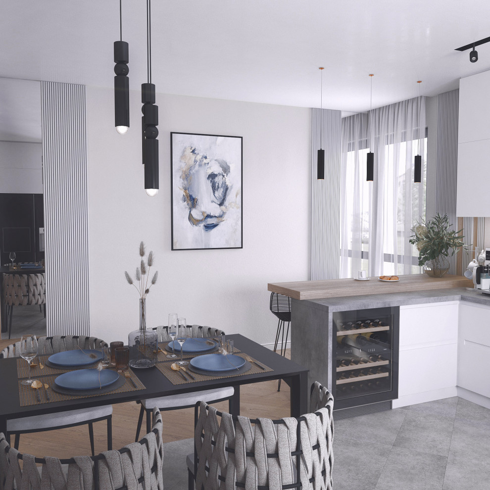 Интерьер первого этажа частного дома