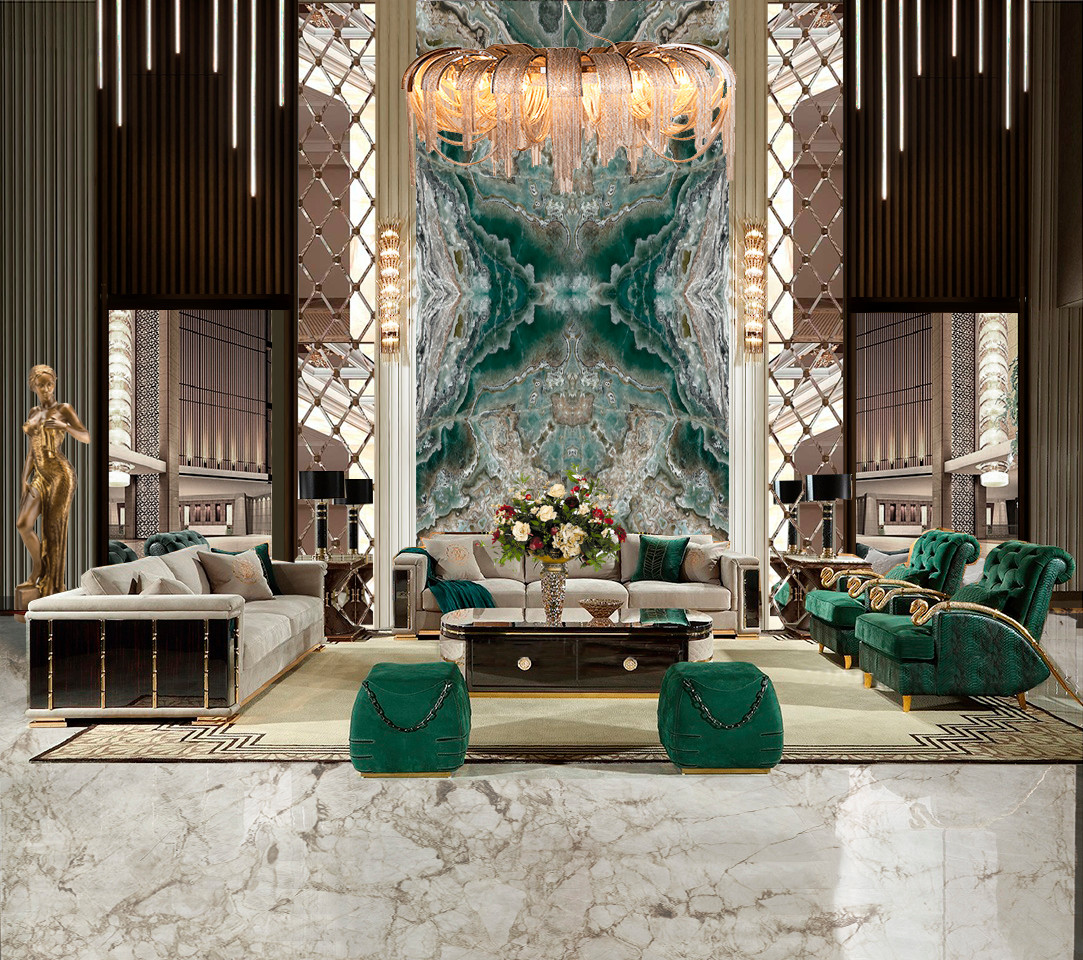 Design of a large luxury villa with a swimming pool in Dubai