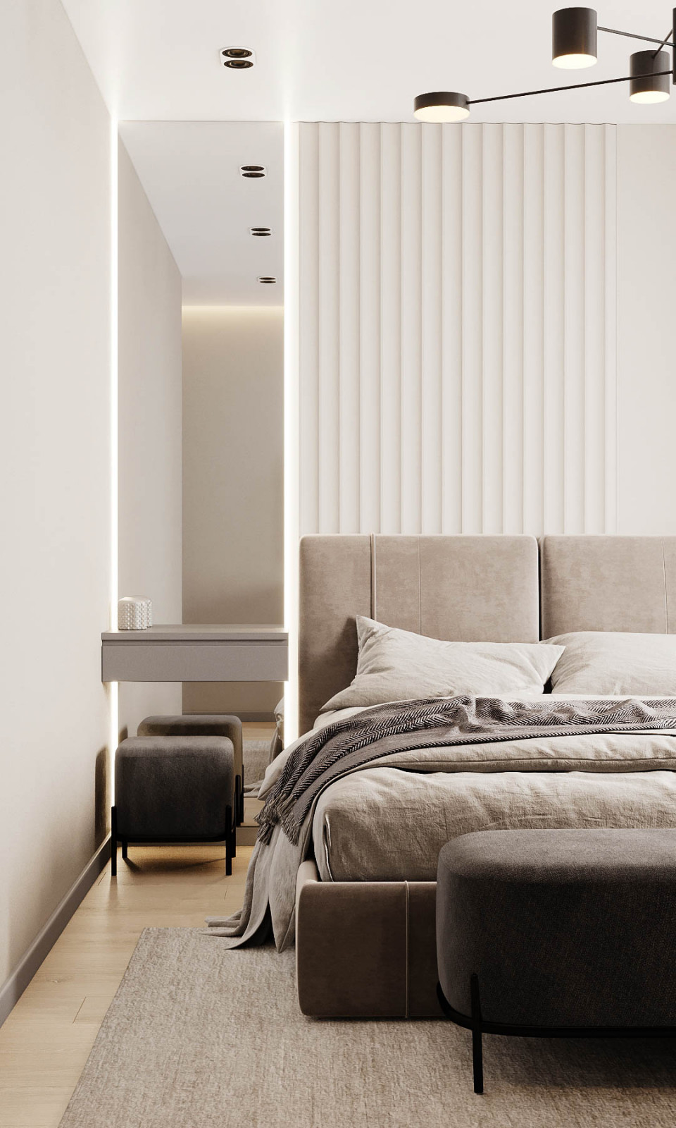 Спальня в светлых тонах