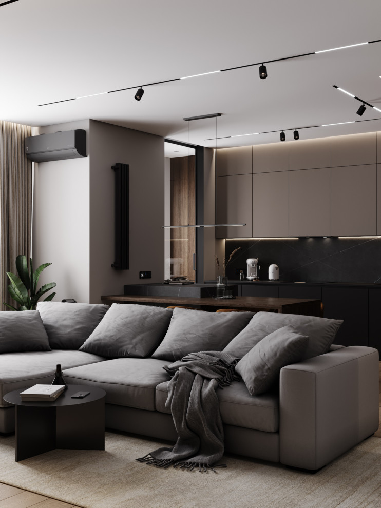 Брутальный современный интерьер, ЖК Румянцево Парк