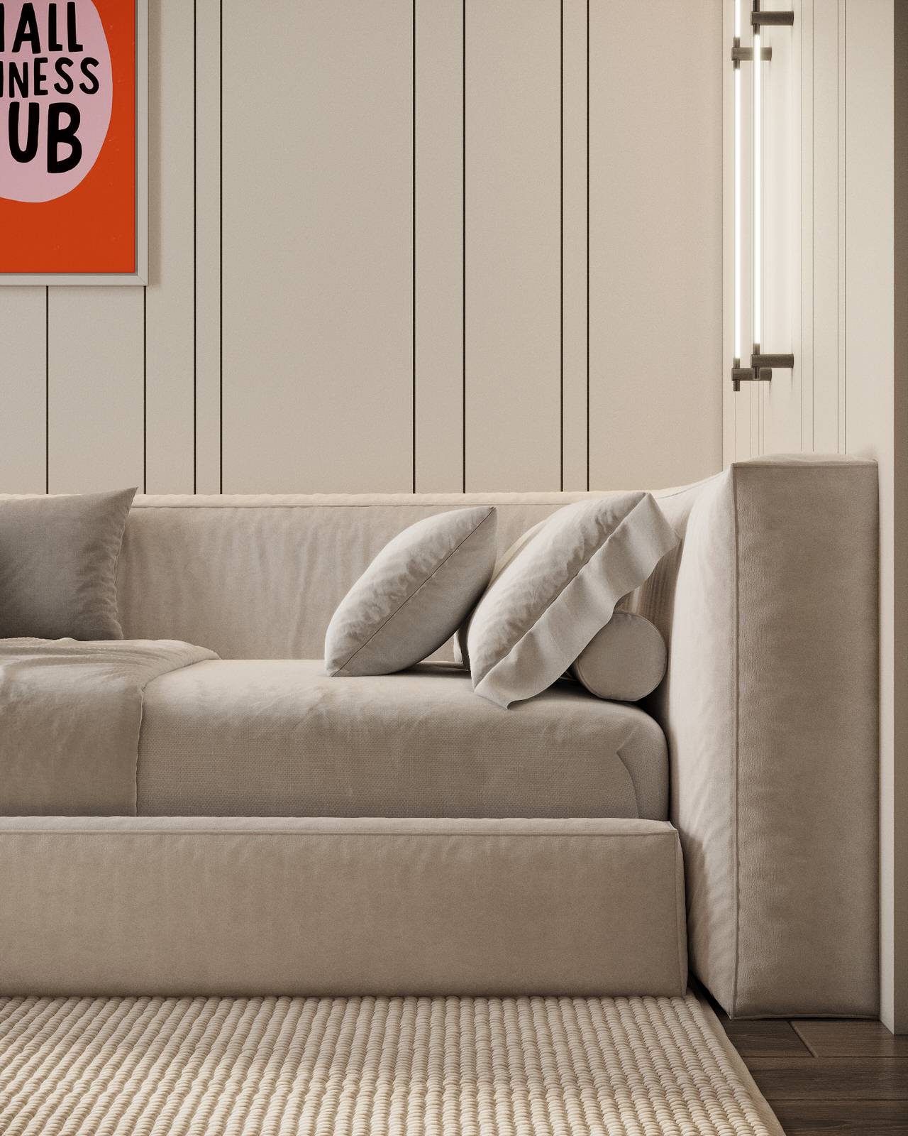 Монохромная квартира с террасой.