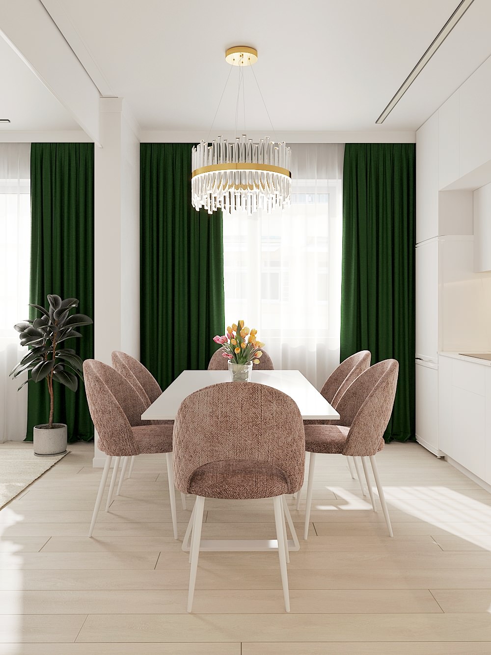 Кухня-гостиная для большой семьи