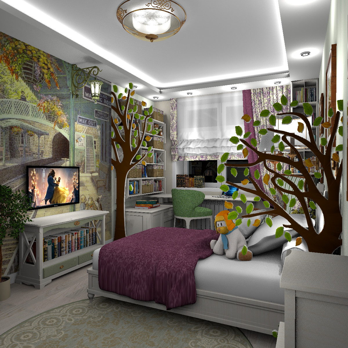 Переделка детской комнаты 16м2 для первоклассницы