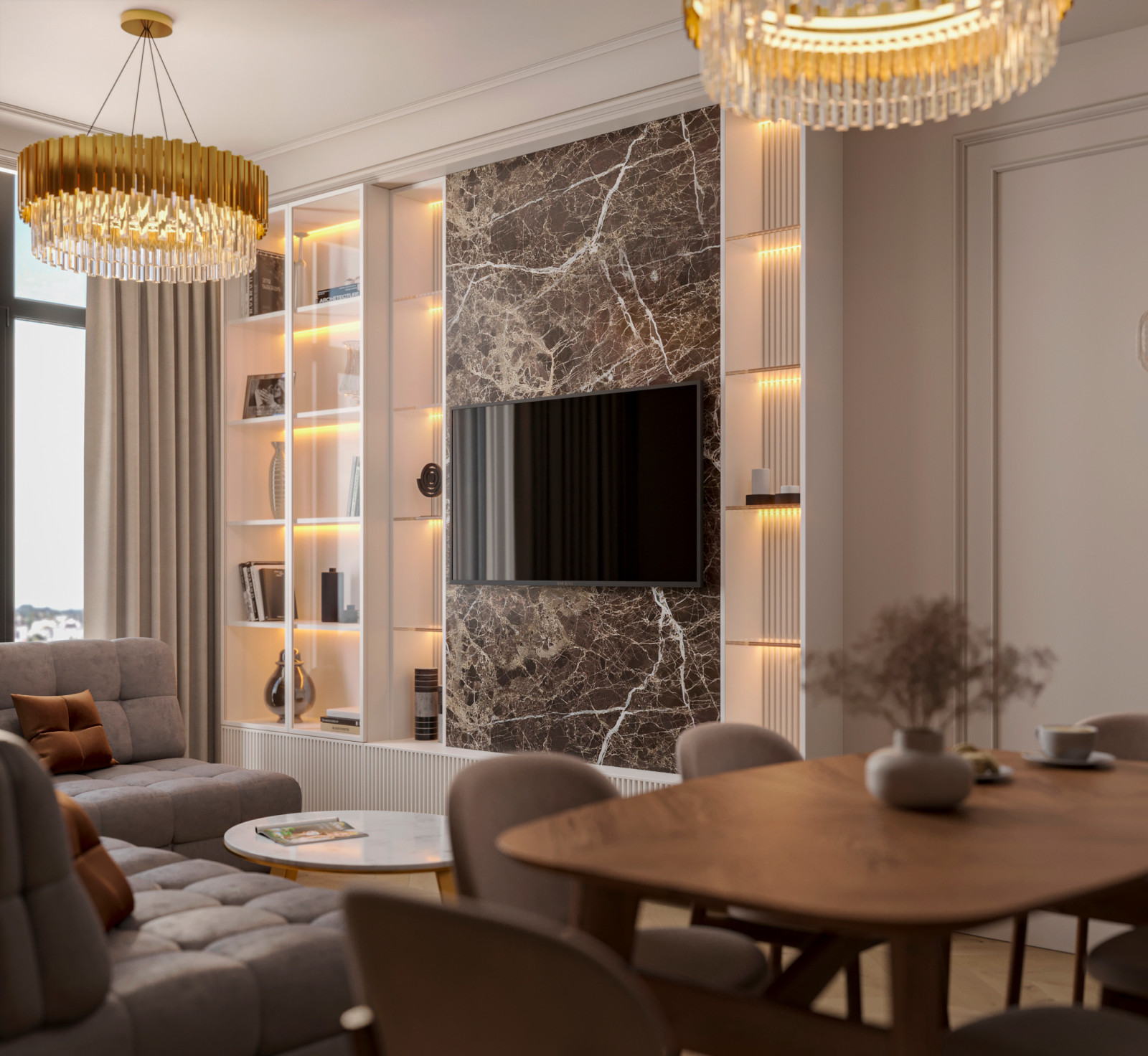 Кухня-гостиная Нео-классика