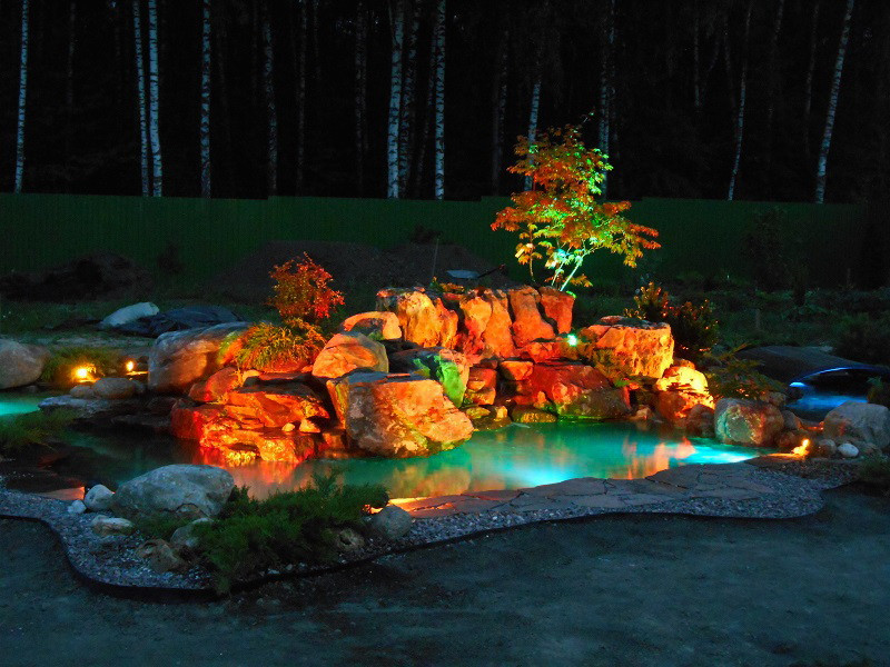 Обложка проекта: Искусственный пруд с островом и водопадом