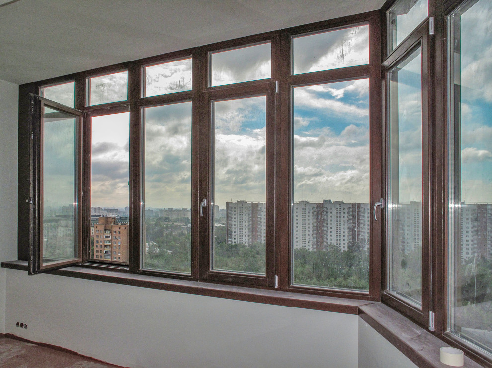 Окна из дуба без шипа с алюминиевым окладом. Дерево-алюминиевые окна.