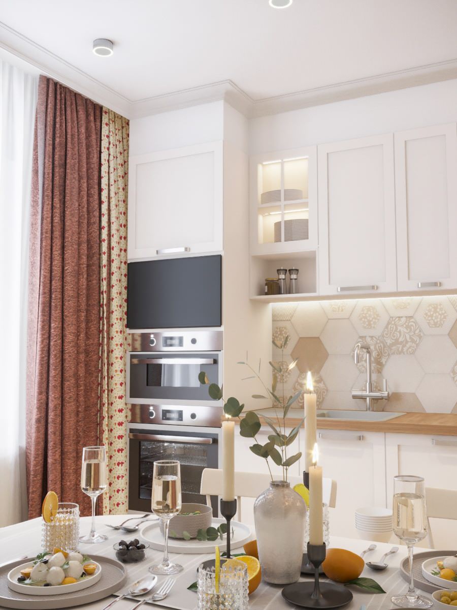 Обложка проекта: Светлая уютная кухня