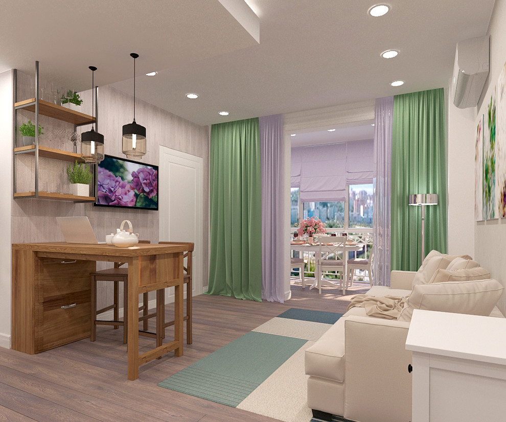 Обложка проекта: Интерьер квартиры-студии площадью всего 50кв.м