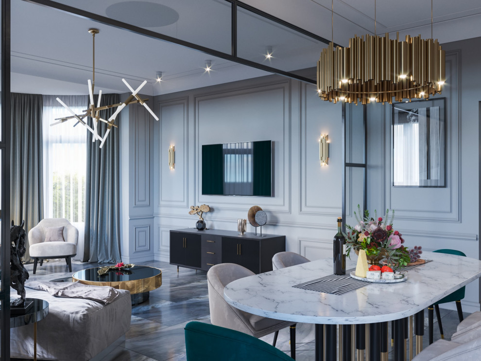 Дизайн коттеджа в неоклассическом стиле 260 кв.м. (2018 год)