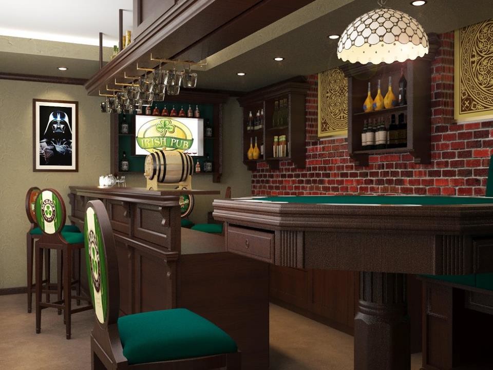 Дизайн-проект домашнего к/т в стиле ирландского паба