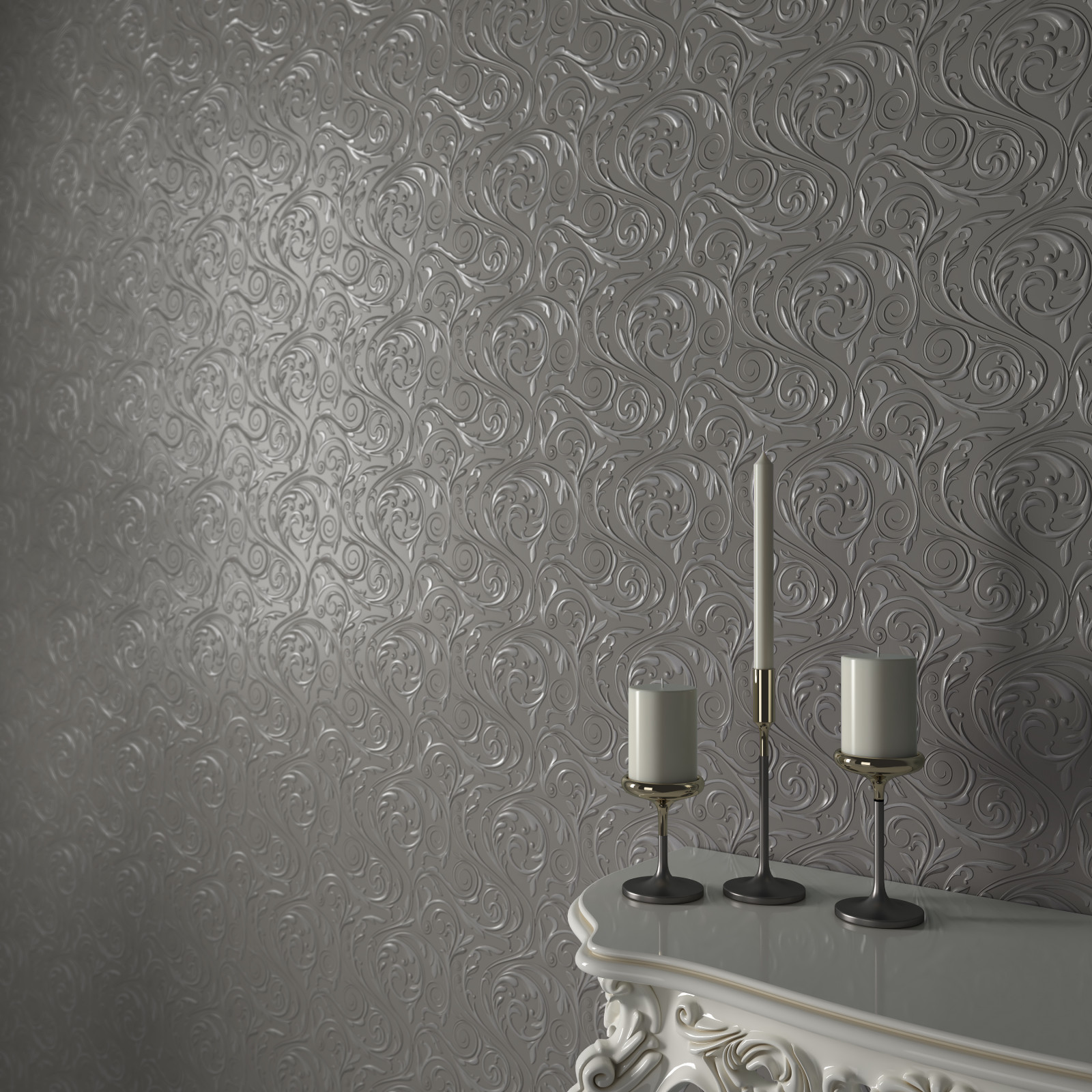 Гипсовые обои Wallcrusta в интерьере